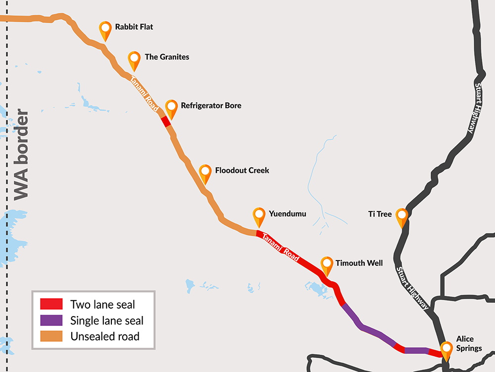 Tanami Road upgrades map
